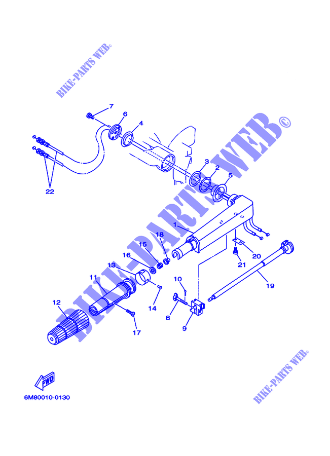 DIRECTION pour Yamaha 6D 2 Stroke, Manual Starter, Tiller Handle, Manual Tilt de 2001