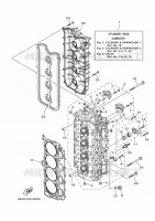 CYLINDRE / CARTER MOTEUR 2 pour Yamaha F200F Electric Starter, Remote Control, Power Trim & Tilt, Shaft 20