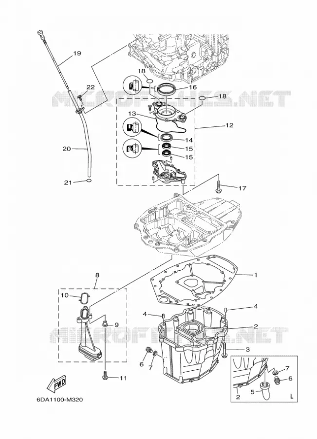 VENTILATEUR D'HUILE Yamaha OUTBOARD ENGINES 200hp (147.1kW) 2017 F200  F200FETL