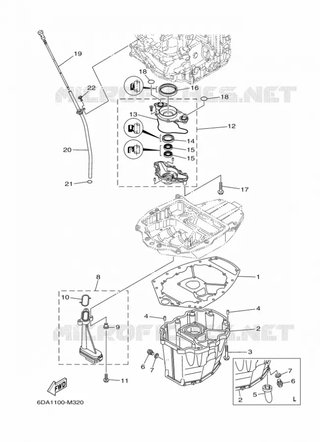 VENTILATEUR D'HUILE Yamaha OUTBOARD ENGINES 200hp (147.1kW) 2017 F200  F200GETL