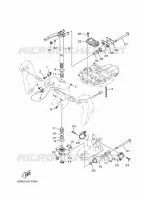 SUPPORT 2 pour Yamaha F200G Electric Starter, Remote Control, Power Trim & Tilt, Shaft 25