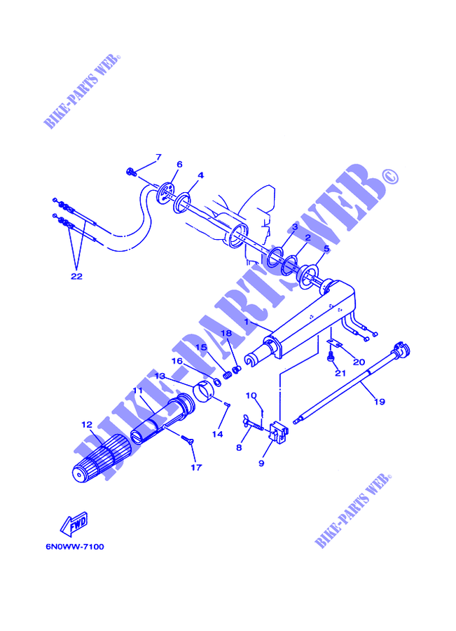 DIRECTION pour Yamaha 6D 2 Stroke, Manual Starter, Tiller Handle, Manual Tilt de 1997