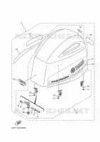 CARENAGE SUPERIEUR pour Yamaha LF150X Counter Rotation, Electric Starter, Tiller & Remote Control, Power Trim & Tilt, Shaft 25
