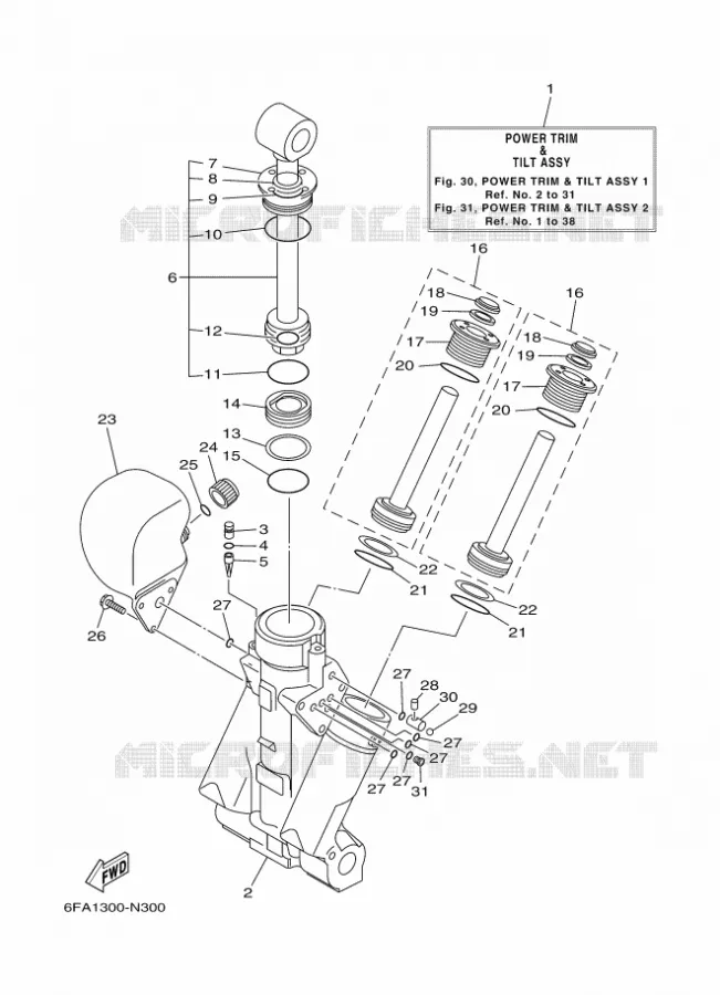 SYSTEME D'INCLINAISON 1 Yamaha OUTBOARD ENGINES 150hp (110.3kW) 2017 LF150  LF150CA GRAPHIC SET