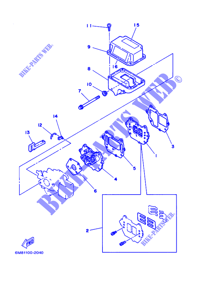 ADMISSION pour Yamaha 8C Manual Starter, Tiller Handle, Manual Tilt, Pre-Mixing de 2008