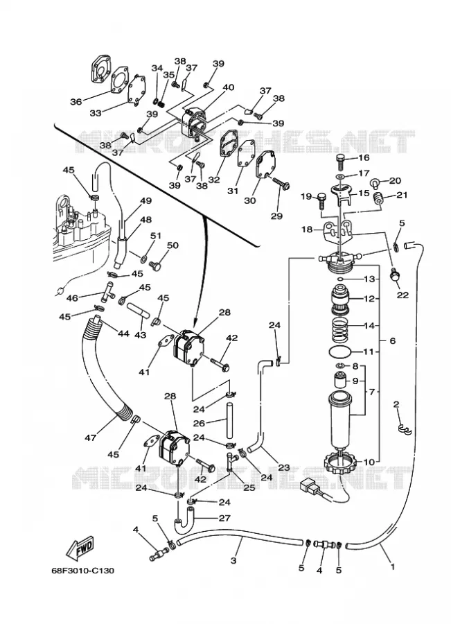 ALIMENTATION CARBURANT 1 Yamaha OUTBOARD ENGINES 200hp (147.1kW) 2004 LZ200  LZ200NETOX