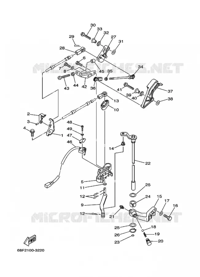 COMMANDE D'ACCELERATEUR Yamaha OUTBOARD ENGINES 200hp (147.1kW) 2003 LZ200  LZ200NETOX