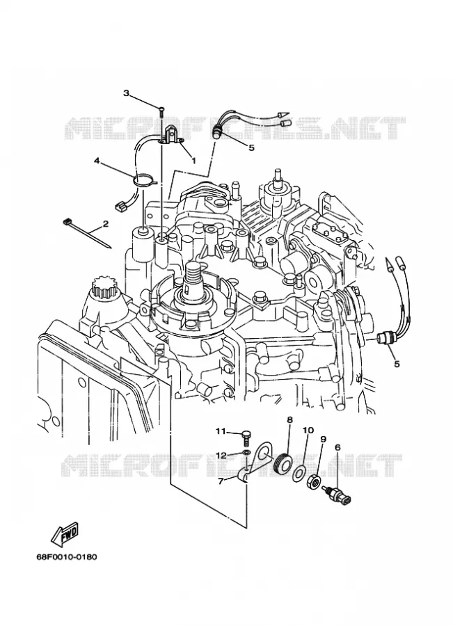 PIECES ELECTRIQUE 4 Yamaha OUTBOARD ENGINES 200hp (147.1kW) 2003 LZ200  LZ200NETOX