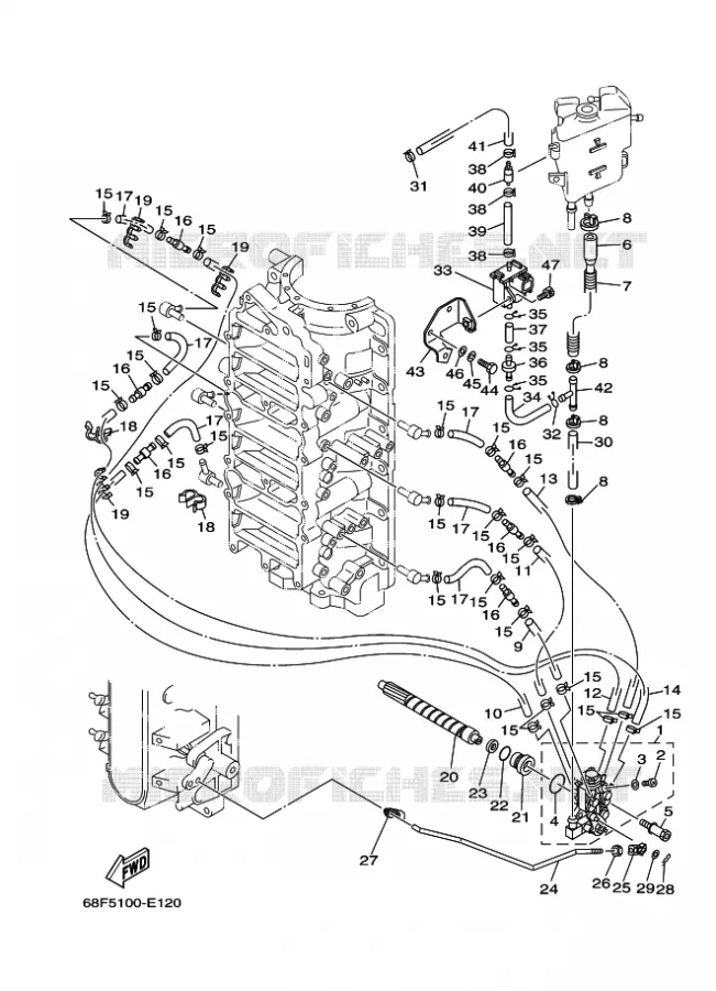 POMPE A HUILE Yamaha OUTBOARD ENGINES 150hp (110.3kW) 2007 Z150  Z150P