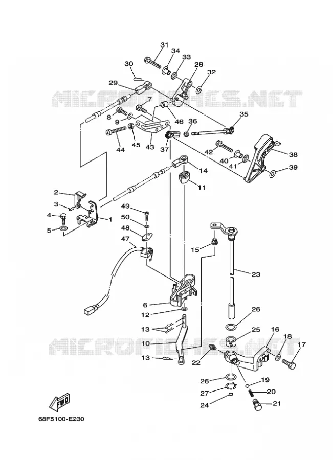 COMMANDE D'ACCELERATEUR Yamaha OUTBOARD ENGINES 175hp (128.7kW) 2006 Z175  Z175GETOX