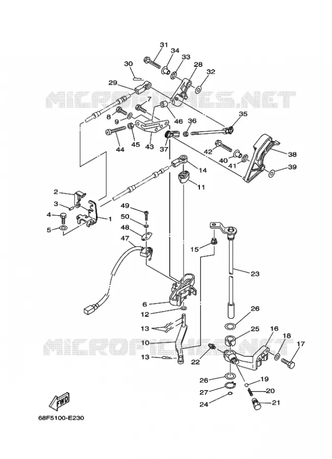 COMMANDE D'ACCELERATEUR Yamaha OUTBOARD ENGINES 200hp (147.1kW) 2006 Z200  Z200NETOX