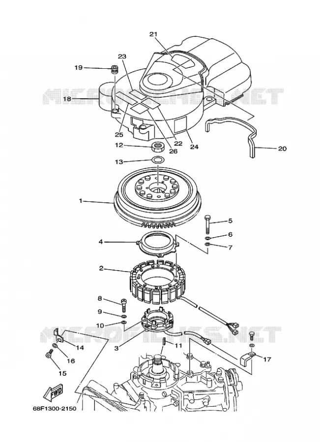 GENERATEUR Yamaha OUTBOARD ENGINES 200hp (147.1kW) 2002 Z200  Z200N