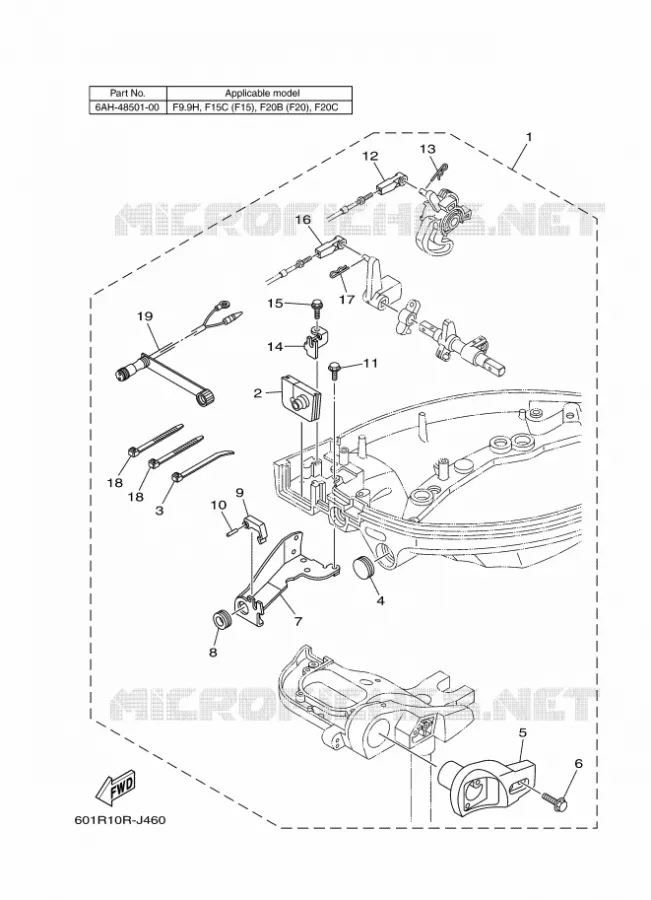 FIXATION BOITIER DE COMMANDE A DISTANCE 8 Yamaha OUTBOARD ENGINES 2011 2011 RIGGING REMOCON-2011  RIGGING REMOCON-2011