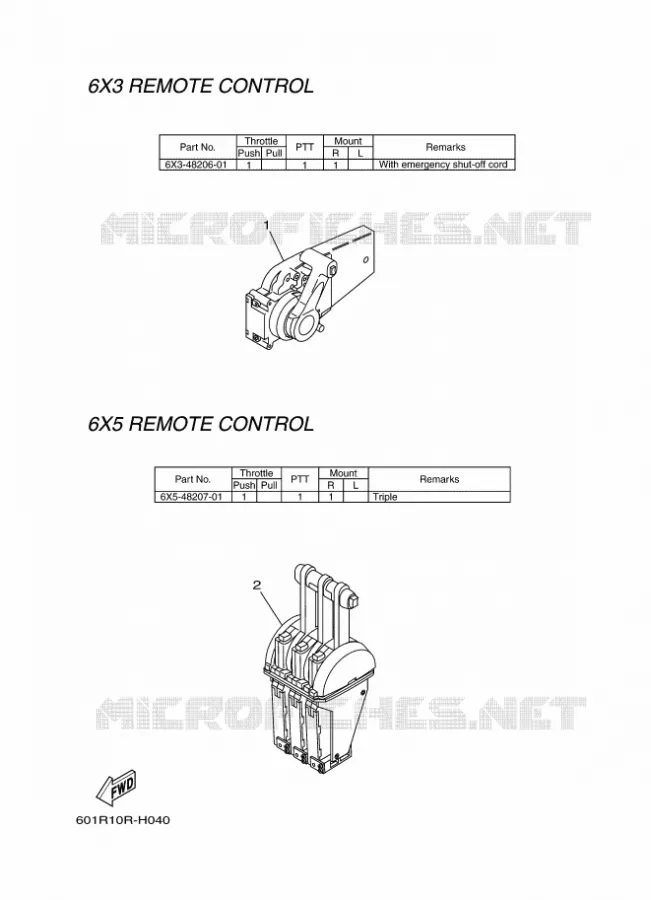 BOITIER DE COMMANDE A DISTANCE 4 Yamaha OUTBOARD ENGINES 2013 2013 RIGGING REMOCON-2013  RIGGING REMOCON-2013