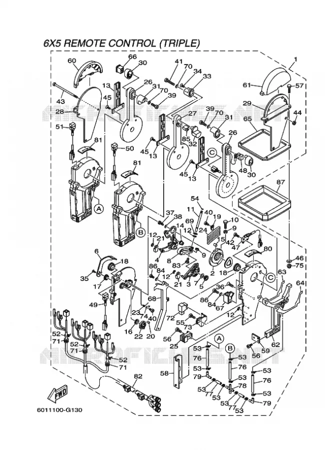 BOITIER DE COMMANDE A DISTANCE 7 Yamaha OUTBOARD ENGINES 2015 2015 RIGGING REMOCON-2015  RIGGING REMOCON-2015