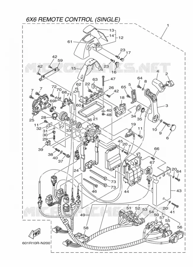 BOITIER DE COMMANDE A DISTANCE DBW 1 (SIMPLE) Yamaha OUTBOARD ENGINES 2015 2015 RIGGING REMOCON-2015  RIGGING REMOCON-2015