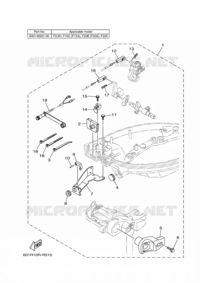 FIXATION BOITIER DE COMMANDE A DISTANCE 6 Yamaha OUTBOARD ENGINES 2017 2017 RIGGING REMOCON-2017  RIGGING REMOCON-2017