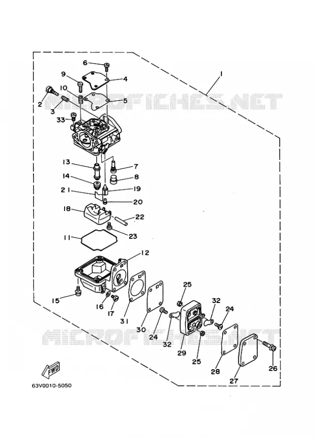 CARBURATEUR Yamaha OUTBOARD ENGINES 9.9hp (7.3kW) 2010 9.9  9.9FMHL