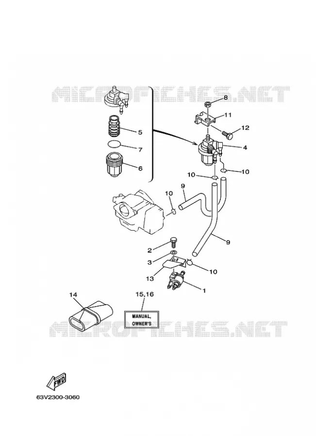 CARBURATEUR Yamaha OUTBOARD ENGINES 9.9hp (7.3kW) 2010 9.9  9.9FMHL