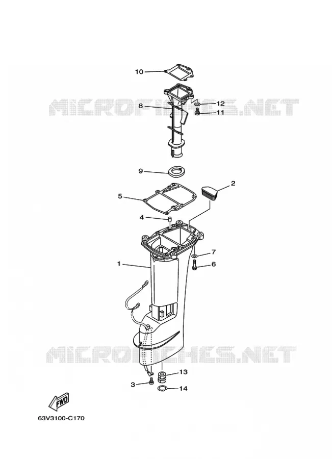 FOURREAU - FUT Yamaha OUTBOARD ENGINES 9.9hp (7.3kW) 2010 9.9  9.9FMHL