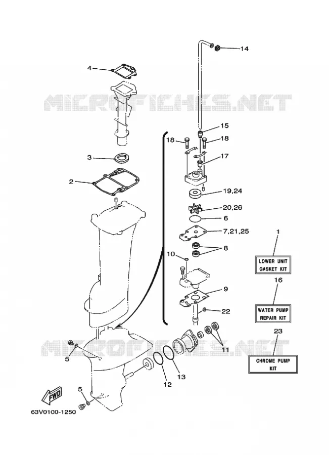 KIT DE REPARATION 2 Yamaha OUTBOARD ENGINES 9.9hp (7.3kW) 2010 9.9  9.9FMHL