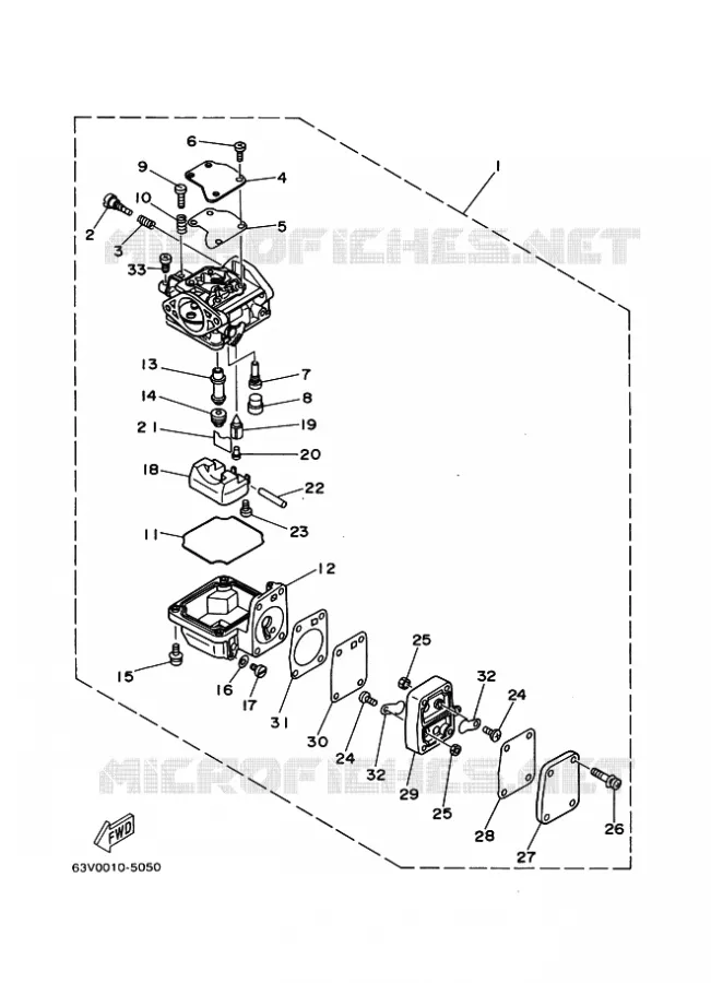 CARBURATEUR Yamaha OUTBOARD ENGINES 9.9hp (7.3kW) 2010 9.9  9.9FMHS