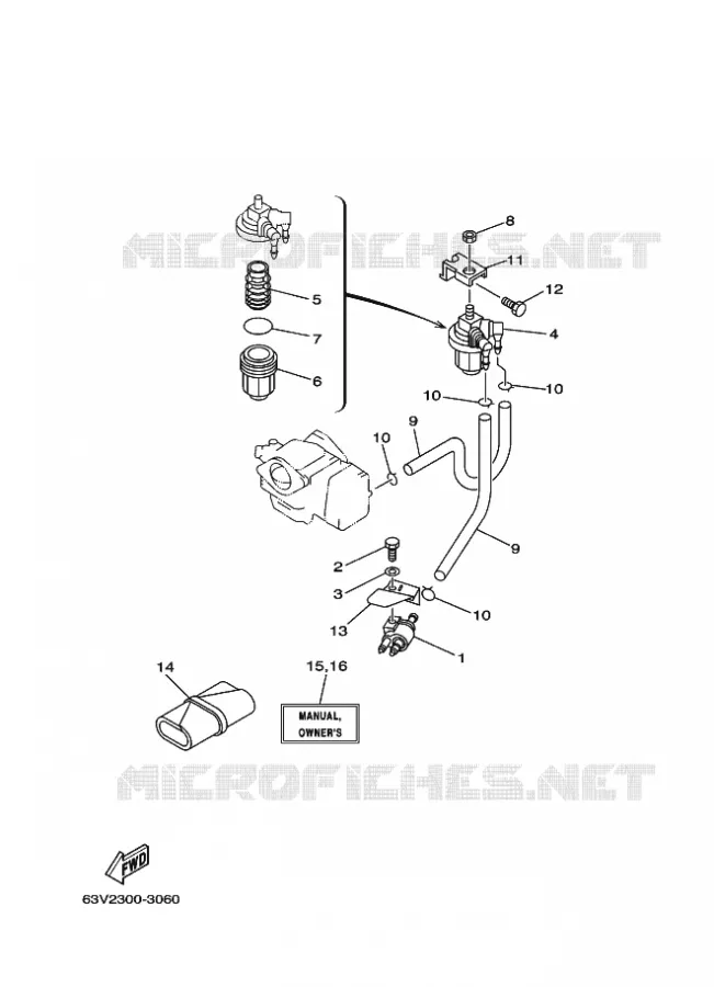 CARBURATEUR Yamaha OUTBOARD ENGINES 9.9hp (7.3kW) 2010 9.9  9.9FMHS