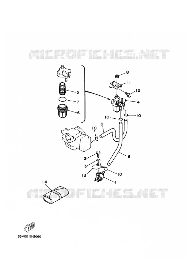 CARBURATEUR Yamaha OUTBOARD ENGINES 9.9hp (7.3kW) 1999 9.9  9.9F