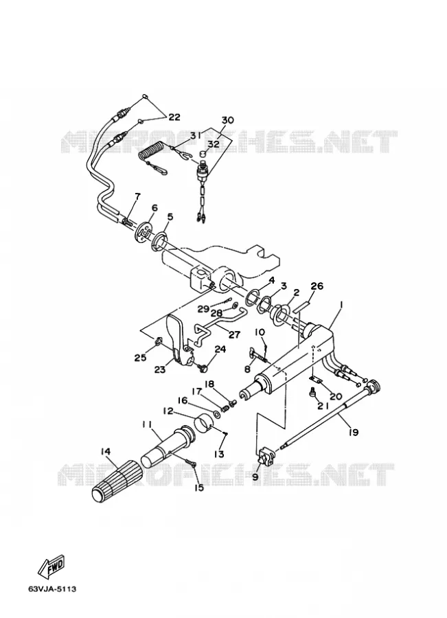 DIRECTION Yamaha OUTBOARD ENGINES 9.9hp (7.3kW) 1999 9.9  9.9F