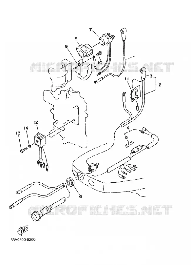 PARTIE ELECTRIQUE 3 Yamaha OUTBOARD ENGINES 9.9hp (7.3kW) 1999 9.9  9.9F