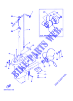 BOITIER D'HELICE ET TRANSMISSION 2 pour Yamaha 15F Manual Starter, Tiller Handle, Manual Tilt, Shaft 20