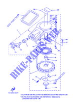 DEMARREUR pour Yamaha 15F Manual Starter, Tiller Handle, Manual Tilt, Shaft 15