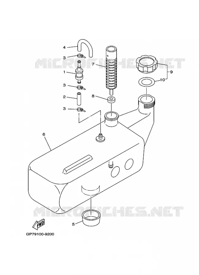 RESERVOIR D'HUILE Yamaha Waverunner 760 2001 JET FOR GP760  JET FOR GP760