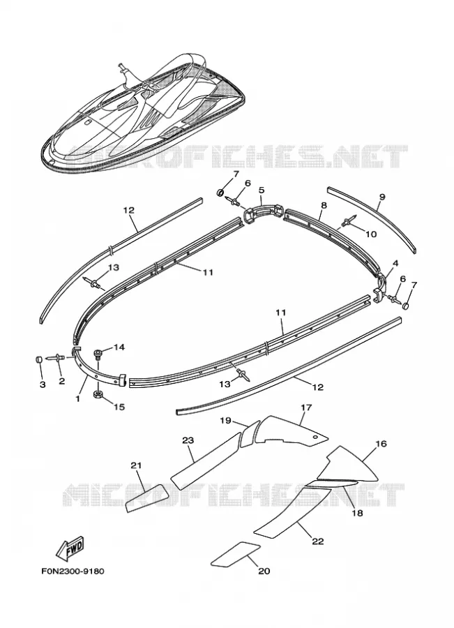 GUNWALE & MAT Yamaha WAVERUNNER 800 2000 JET  JET FOR WB800
