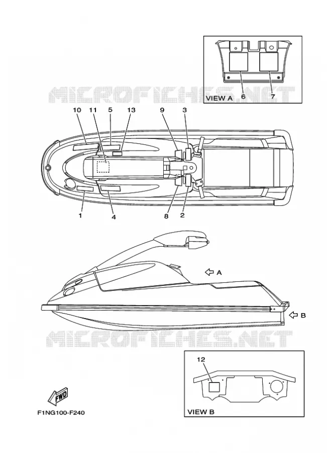ETIQUETTE Yamaha Waverunner 70016 2016 SJ700B-R '16  SJ700B-R '16