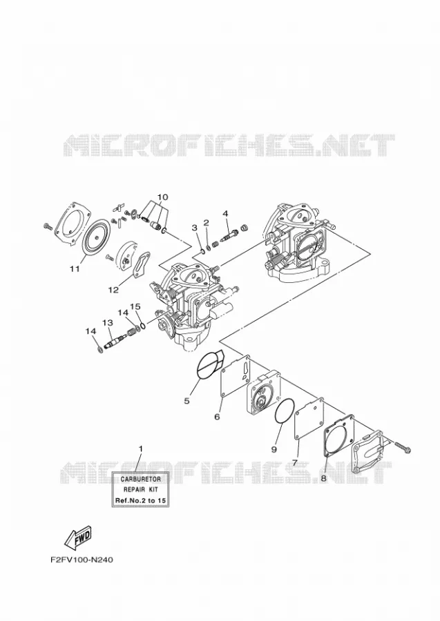 KIT DE REPARATION 2 Yamaha Waverunner 70016 2016 SJ700B-R '16  SJ700B-R '16
