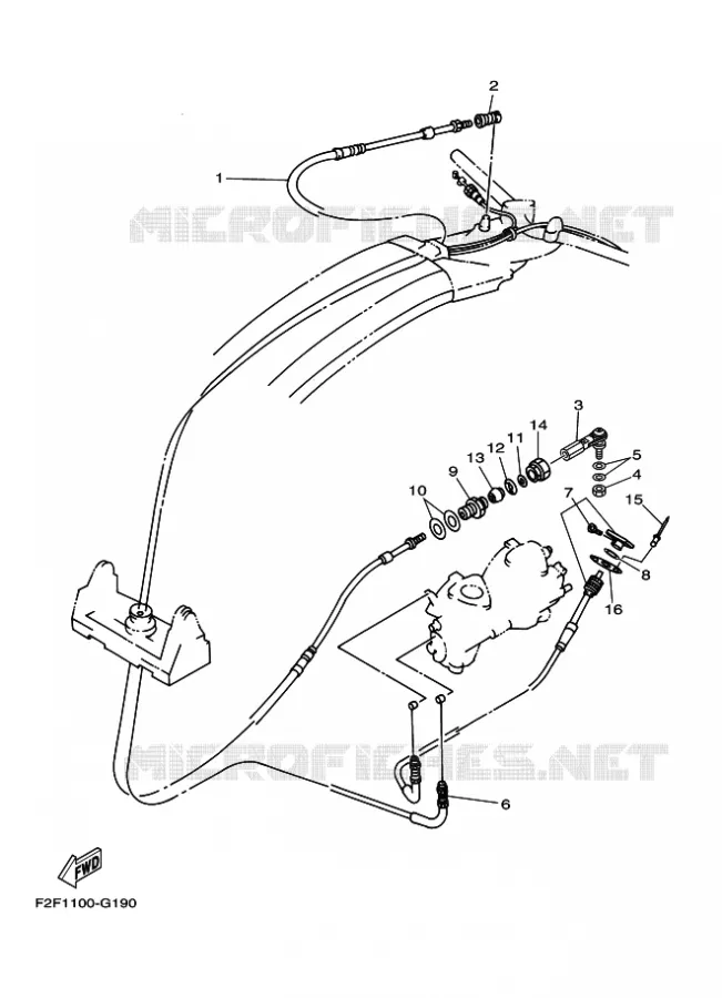 CABLE DE COMMANDE Yamaha WAVERUNNER 700 2016 SUPERJET  SJ700B-R
