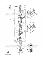 VILEBREQUIN / PISTON pour Yamaha E15D Enduro, Manual Starter, Tiller Handle, Manual Tilt, Pre-Mixing de 2003