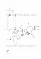BOITIER D'HELICE ET TRANSMISSION 2 pour Yamaha E8D Enduro, Manual Starter, Tiller Handle, Manual Tilt, Pre-mixing, Shaft 20