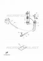 CARBURATEUR pour Yamaha E8D Enduro, Manual Starter, Tiller Handle, Manual Tilt, Pre-mixing, Shaft 20