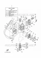 CYLINDRE / CARTER MOTEUR pour Yamaha E8D Enduro, Manual Starter, Tiller Handle, Manual Tilt, Pre-mixing, Shaft 20