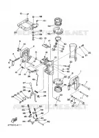 SUPPORT pour Yamaha E8D Enduro, Manual Starter, Tiller Handle, Manual Tilt, Pre-Mixing, Shaft 20