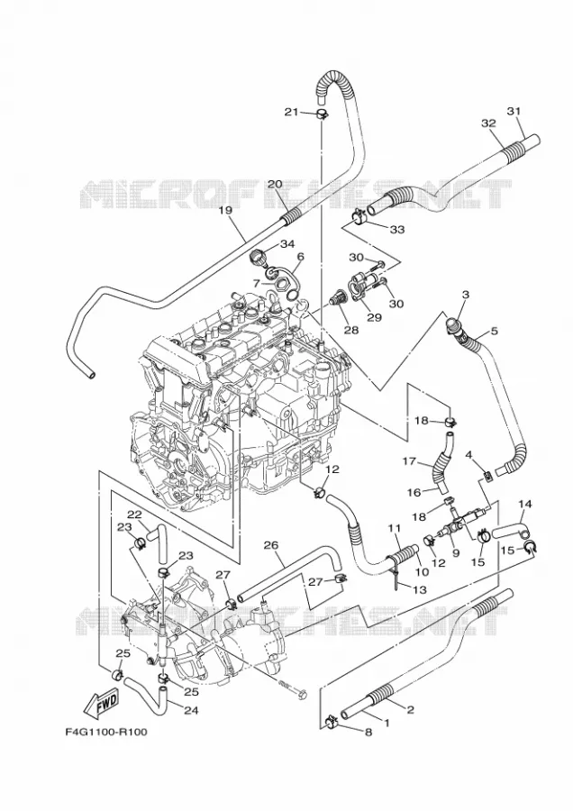 ECHAPPEMENT 2 Yamaha WAVERUNNER 1050 2016 VX1050A-R  VX1050A-R