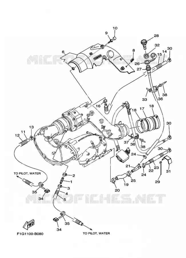 ECHAPPEMENT 2 Yamaha WAVERUNNER 1300 2003 JET  GP1300-B