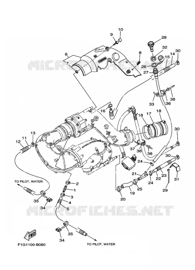 ECHAPPEMENT 2 Yamaha WAVERUNNER 1300 2003 JET  GP1300-B