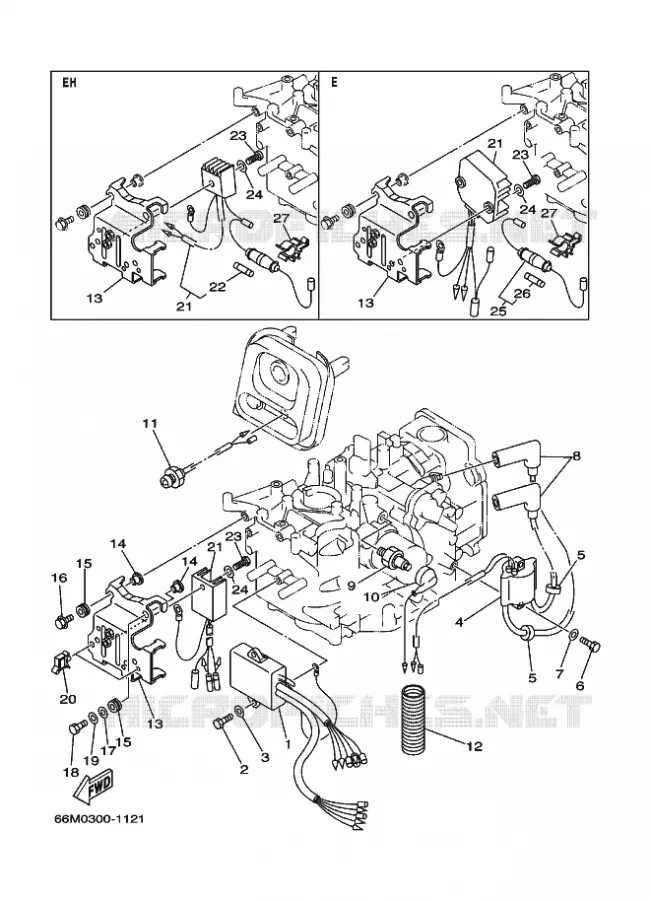 PARTIE ELECTRIQUE 1 Yamaha OUTBOARD ENGINES 15hp (11.0kW) 2003 F15  F15AMHS