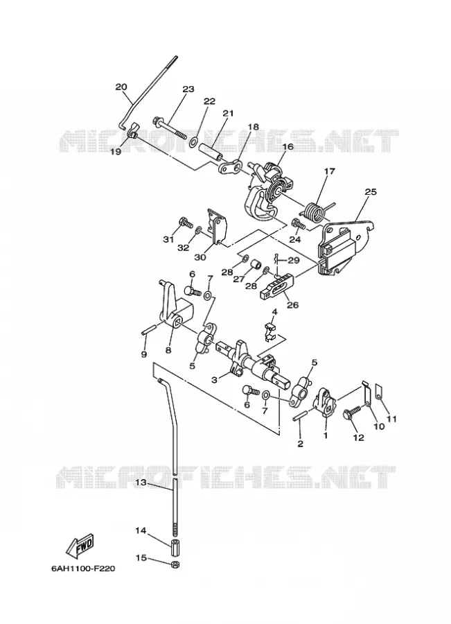 COMMANDE D'ACCELERATEUR 1 Yamaha OUTBOARD ENGINES 15hp (11.0kW) 2014 F15  F15CMHS