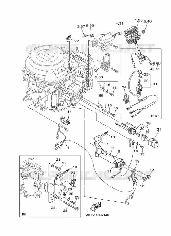 PARTIE ELECTRIQUE 2 Yamaha OUTBOARD ENGINES 15hp (11.0kW) 2014 F15  F15CMHS