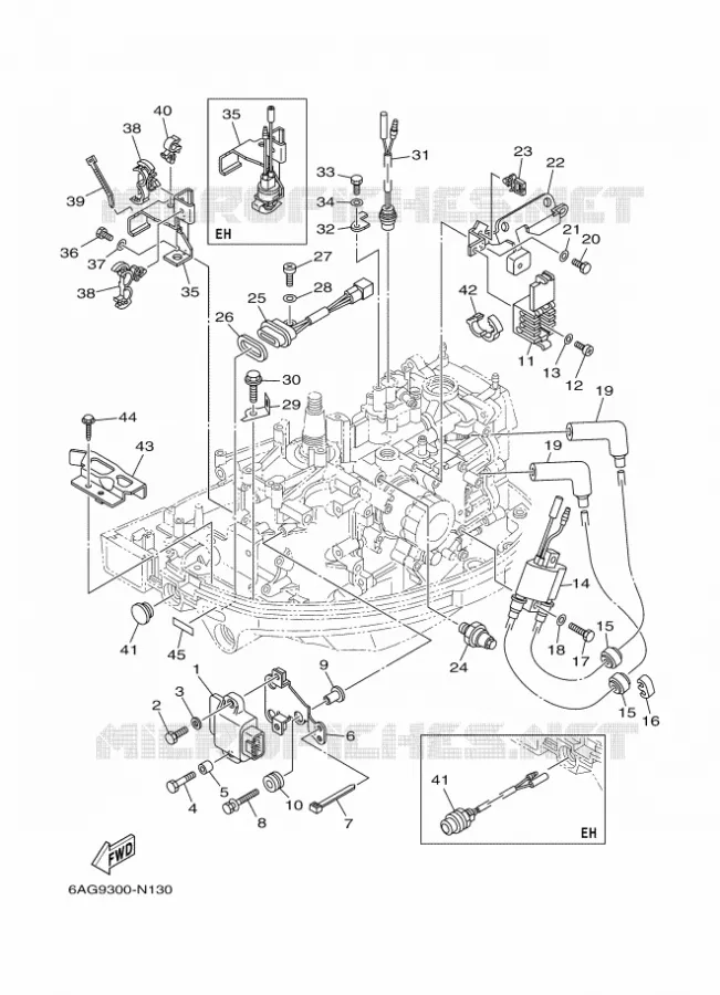 PARTIE ELECTRIQUE 1 Yamaha OUTBOARD ENGINES 15hp (11.0kW) 2014 F15  F15CEPL