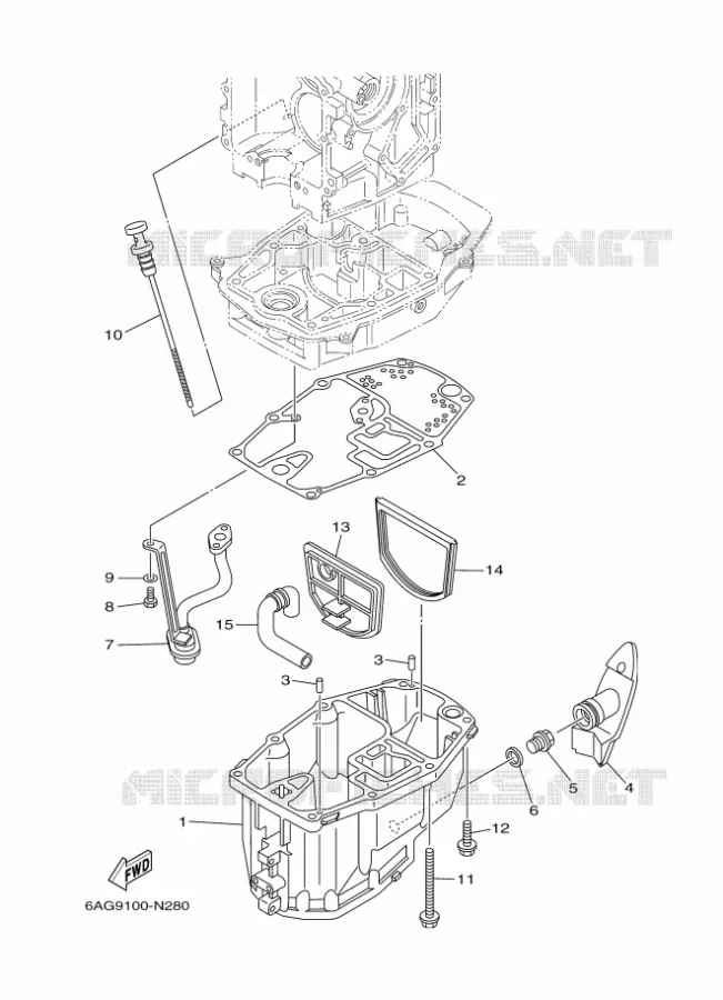 VENTILATEUR D'HUILE Yamaha OUTBOARD ENGINES 15hp (11.0kW) 2014 F15  F15CEPL